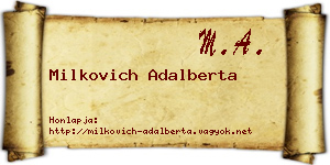 Milkovich Adalberta névjegykártya